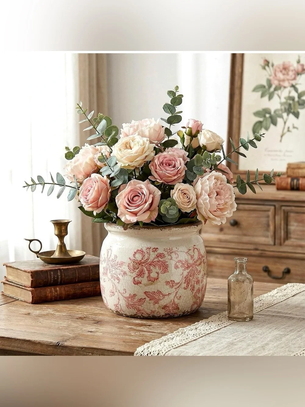 Vintage Planter Large Ceramic Plants Pot Pink